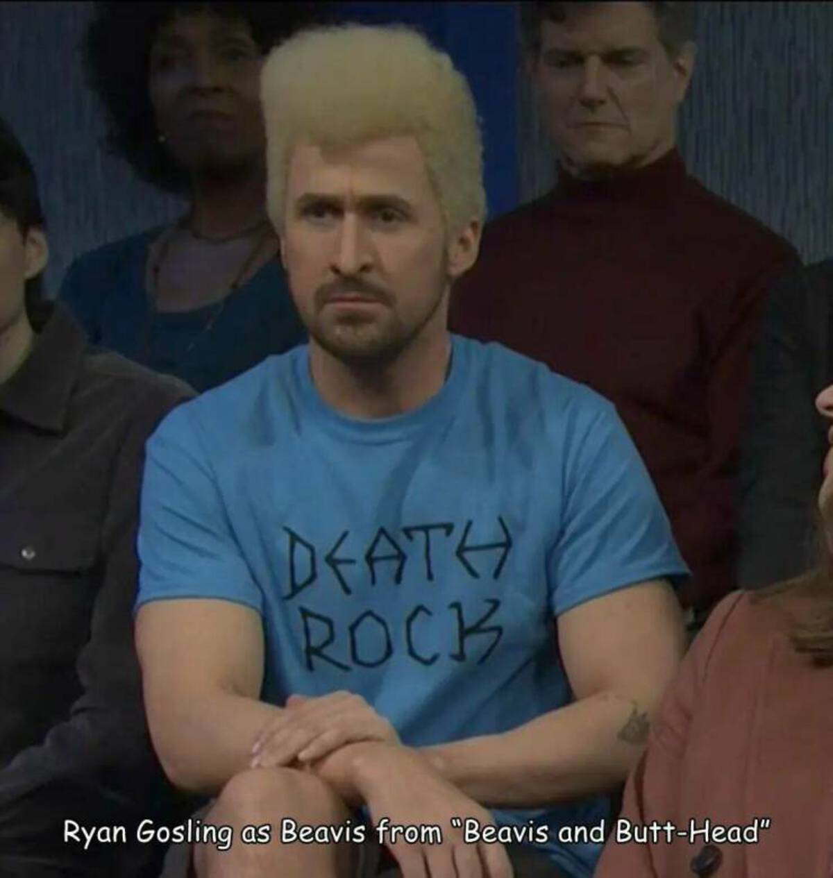 photo caption - Death Rock Ryan Gosling as Beavis from "Beavis and ButtHead"