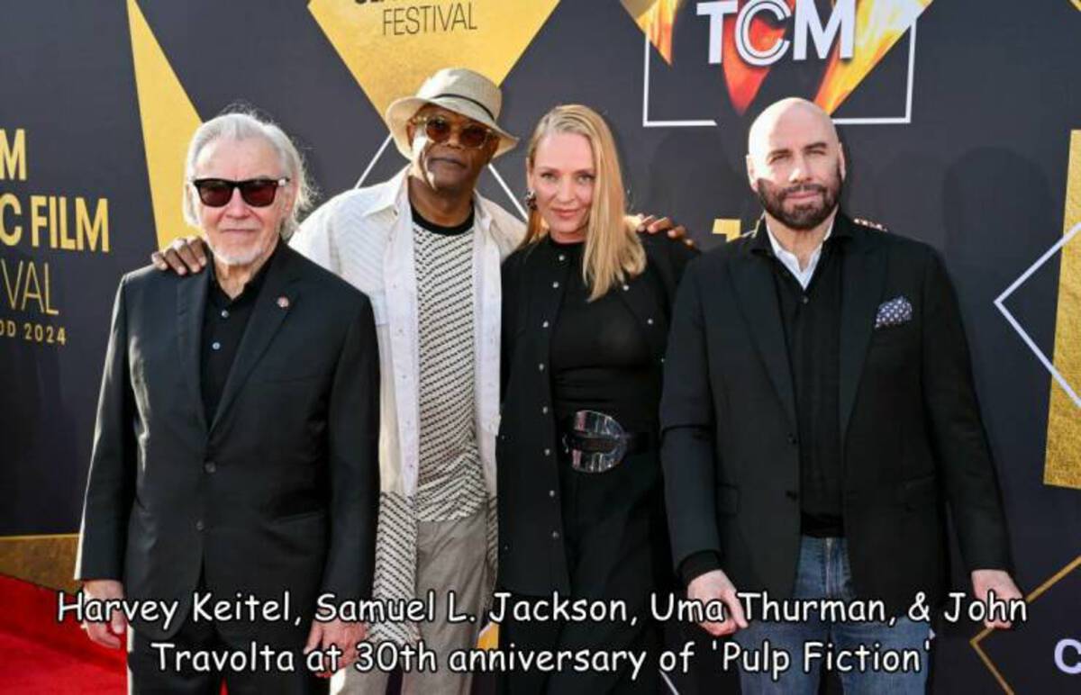 Pulp Fiction - M C Film Val Od 2024 Festival Tcm Harvey Keitel, Samuel L. Jackson, Uma Thurman, & John Travolta at 30th anniversary of 'Pulp Fiction C