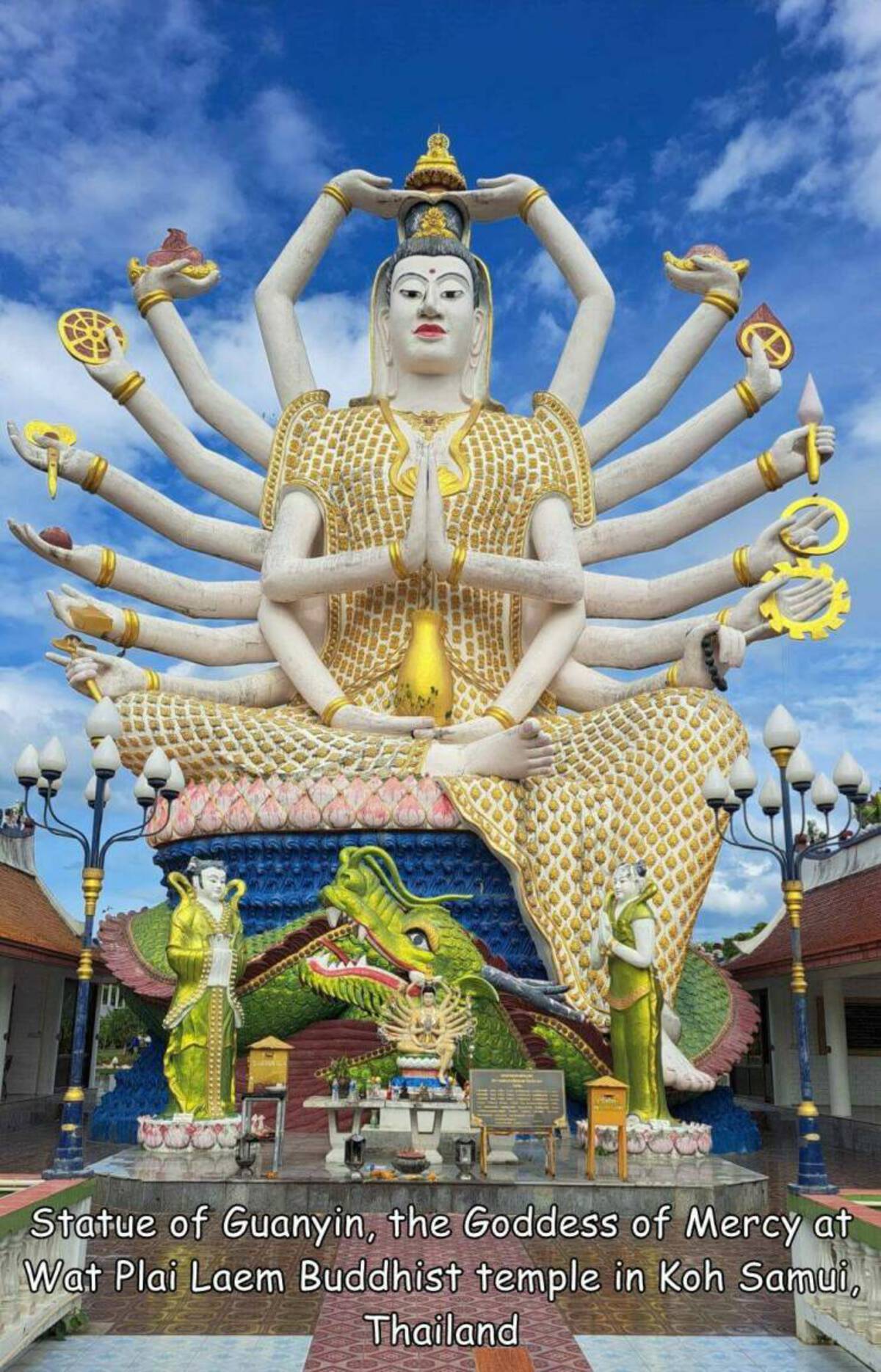 religion - Statue of Guanyin, the Goddess of Mercy at Wat Plai Laem Buddhist temple in Koh Samui, Thailand
