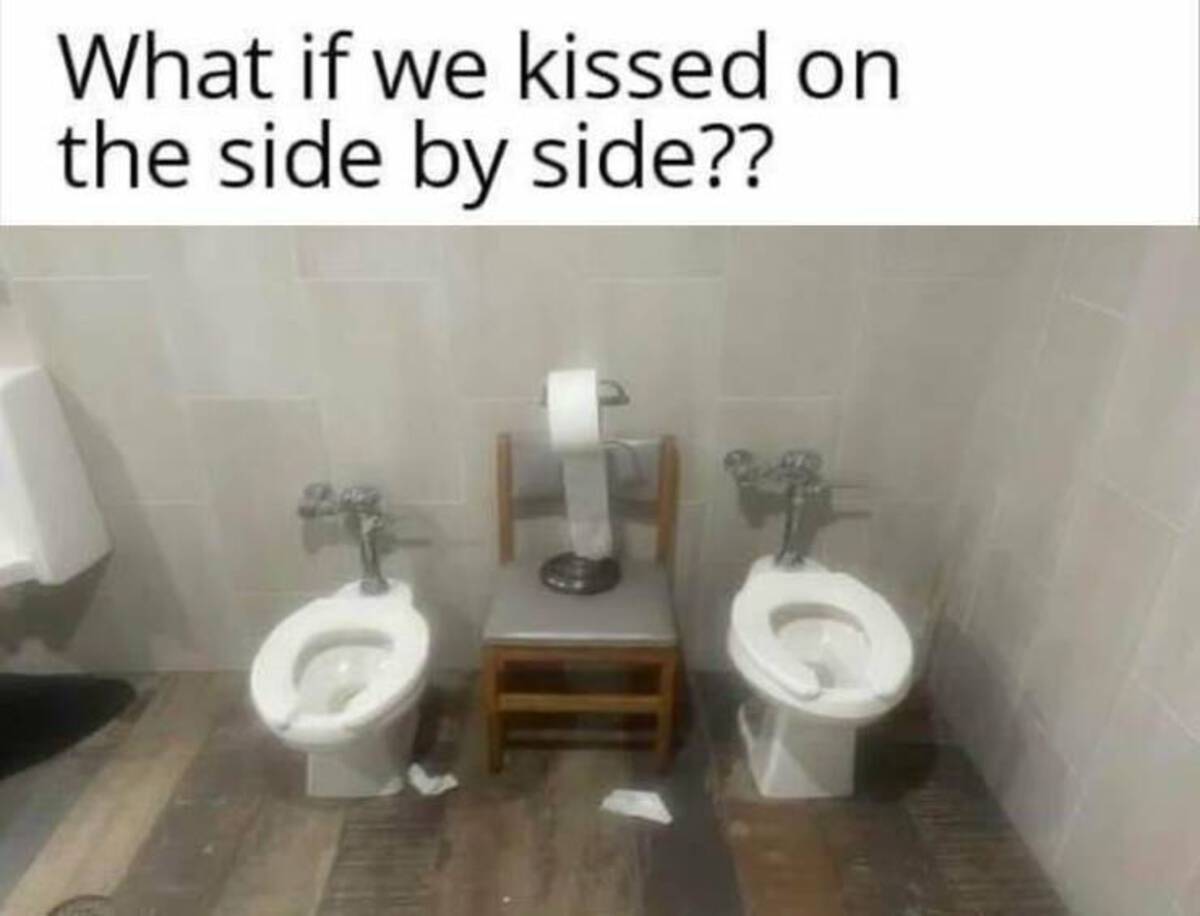 bathroom - What if we kissed on the side by side??