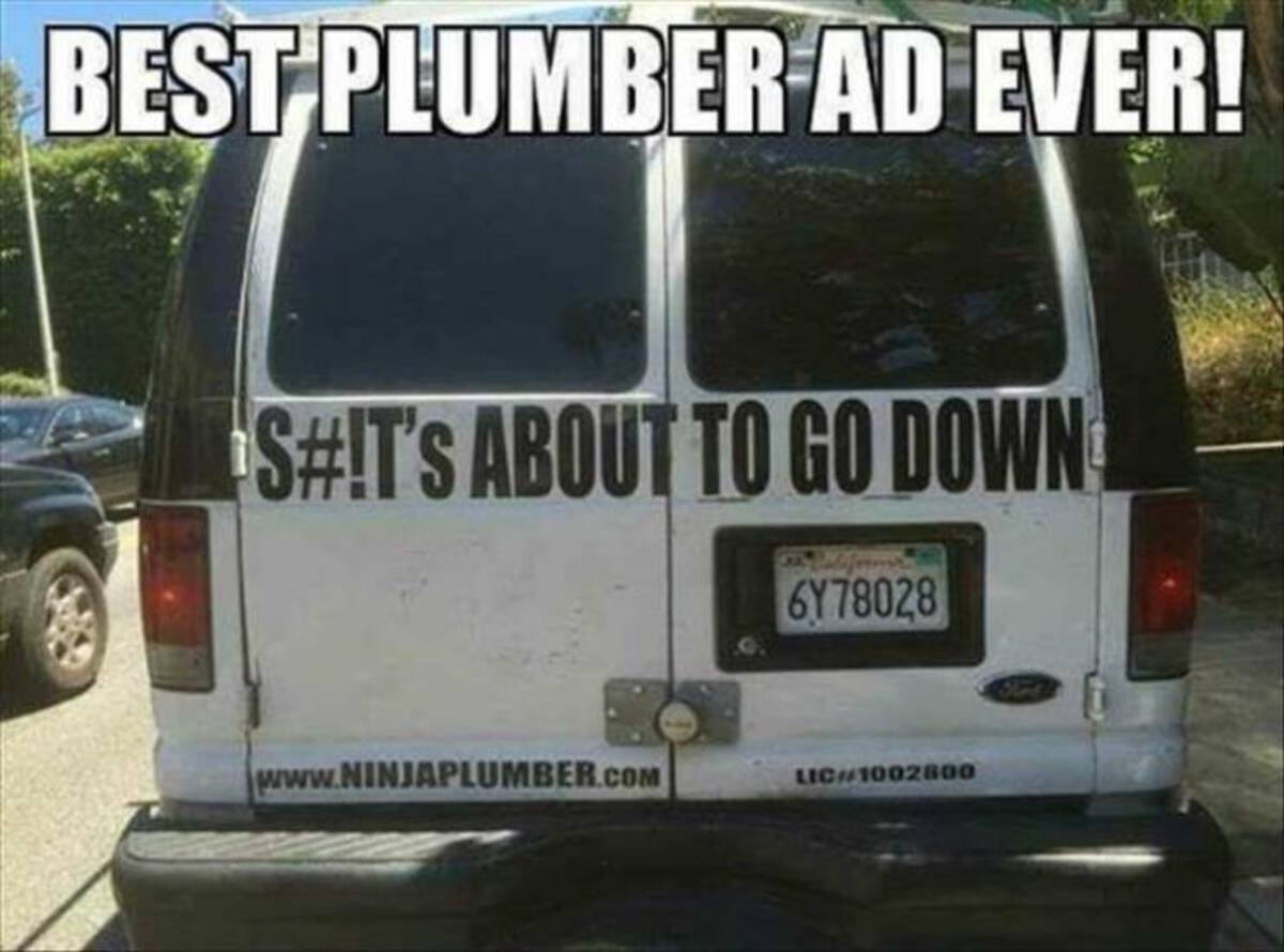 compact van - Best Plumber Ad Ever! S#!T'S About To Go Down 6Y78028 Lic1002800