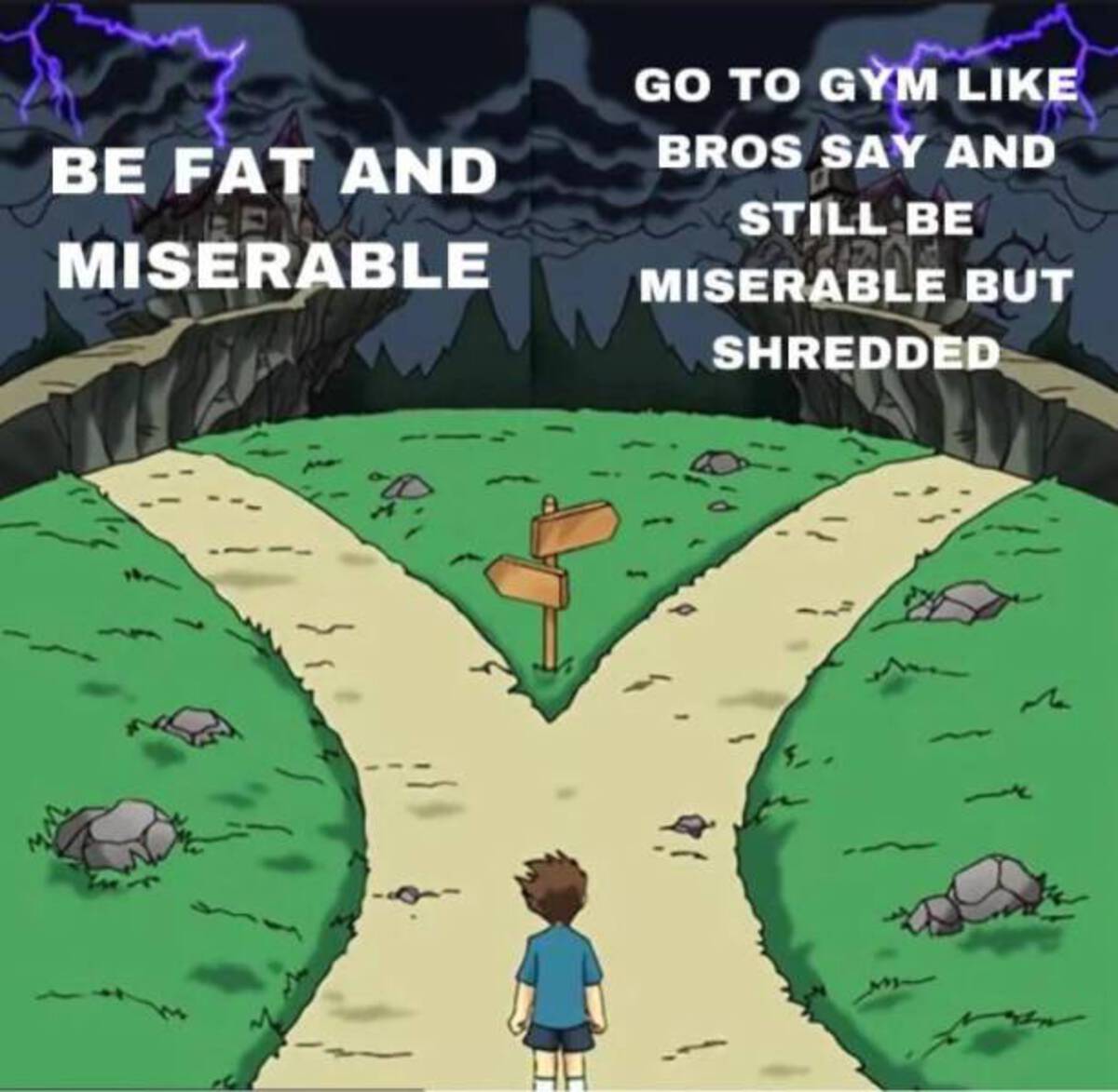 super bowl 2024 meme - Be Fat And Miserable Go To Gym Bros Say And Still Be Miserable But Shredded
