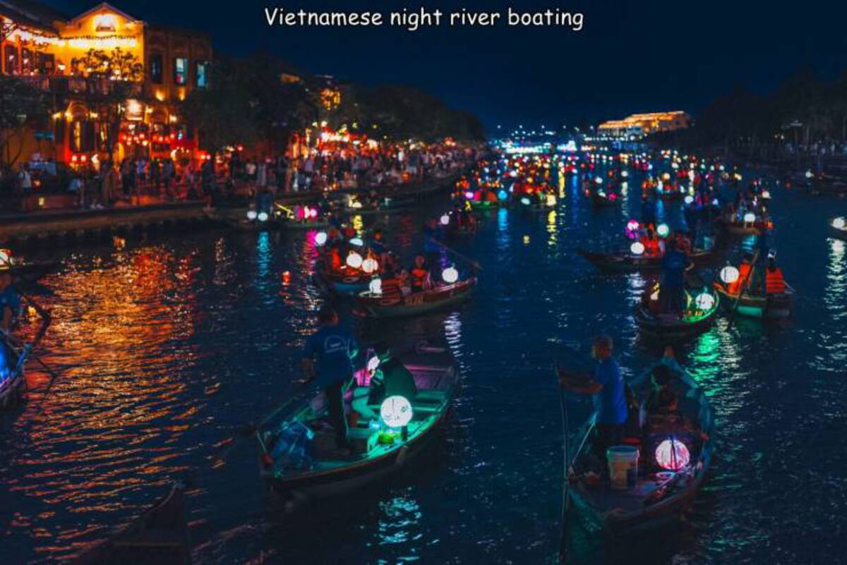 night - Vietnamese night river boating