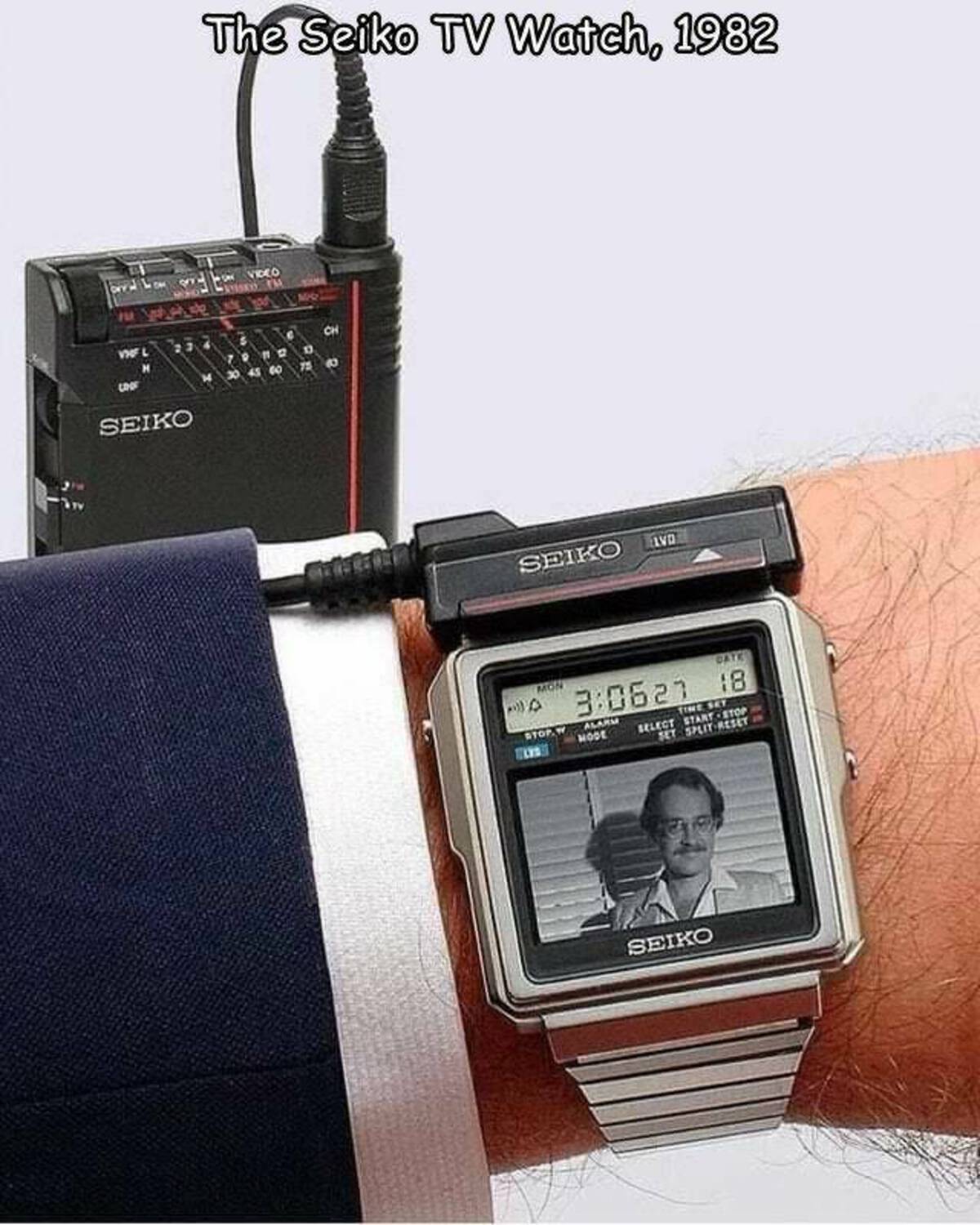 80s tv watch - Seiko The Seiko Tv Watch, 1982 Video Mhq Ch Seiko Avd 27 Mon Stop W Date 18 Alarm Mode Time Say Select StartStop Set Split Reset Seiko
