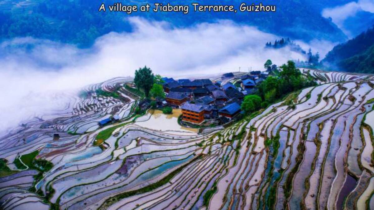 terrace - A village at Jiabang Terrance, Guizhou