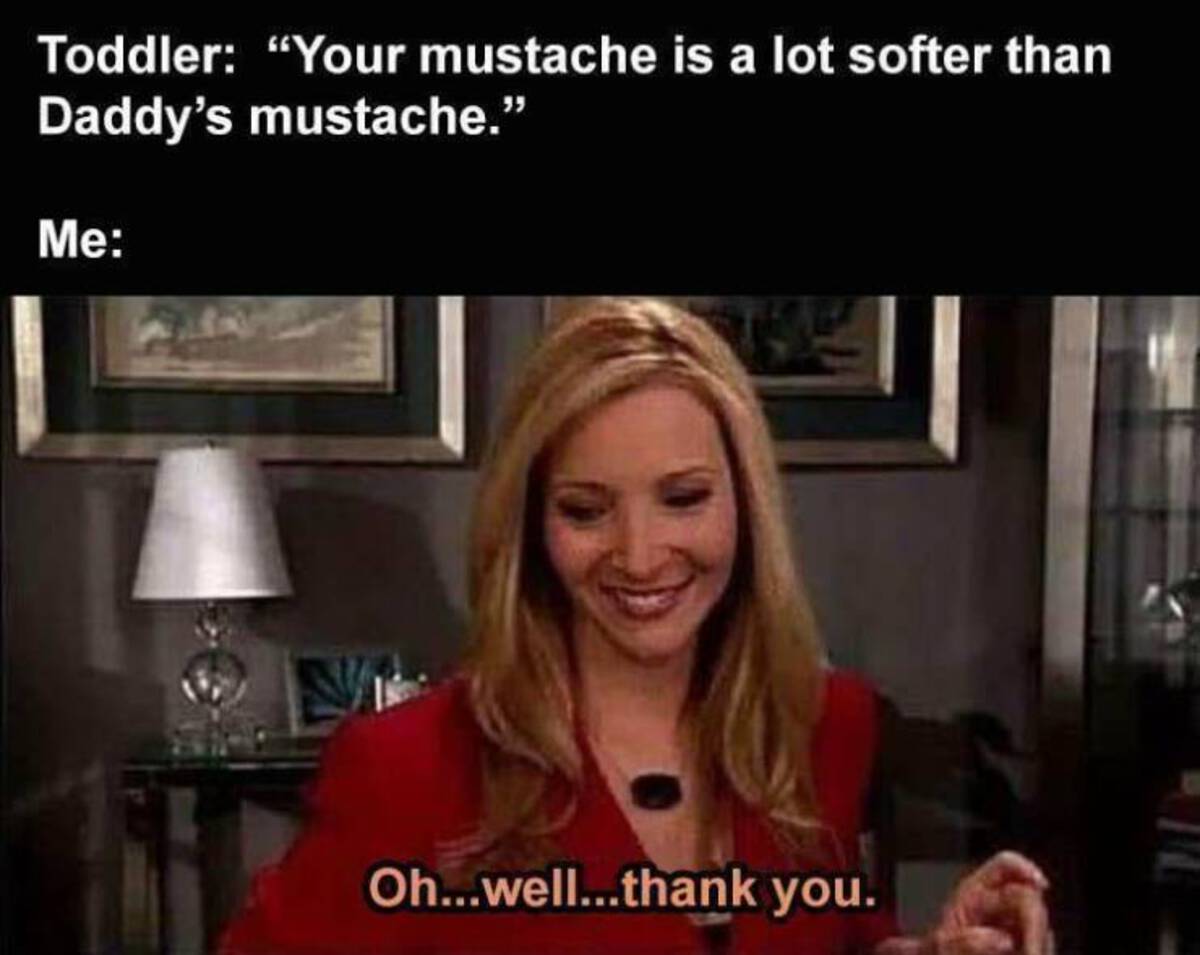 thanks blushing gif - Toddler "Your mustache is a lot softer than Daddy's mustache." Me Oh...well...thank you.
