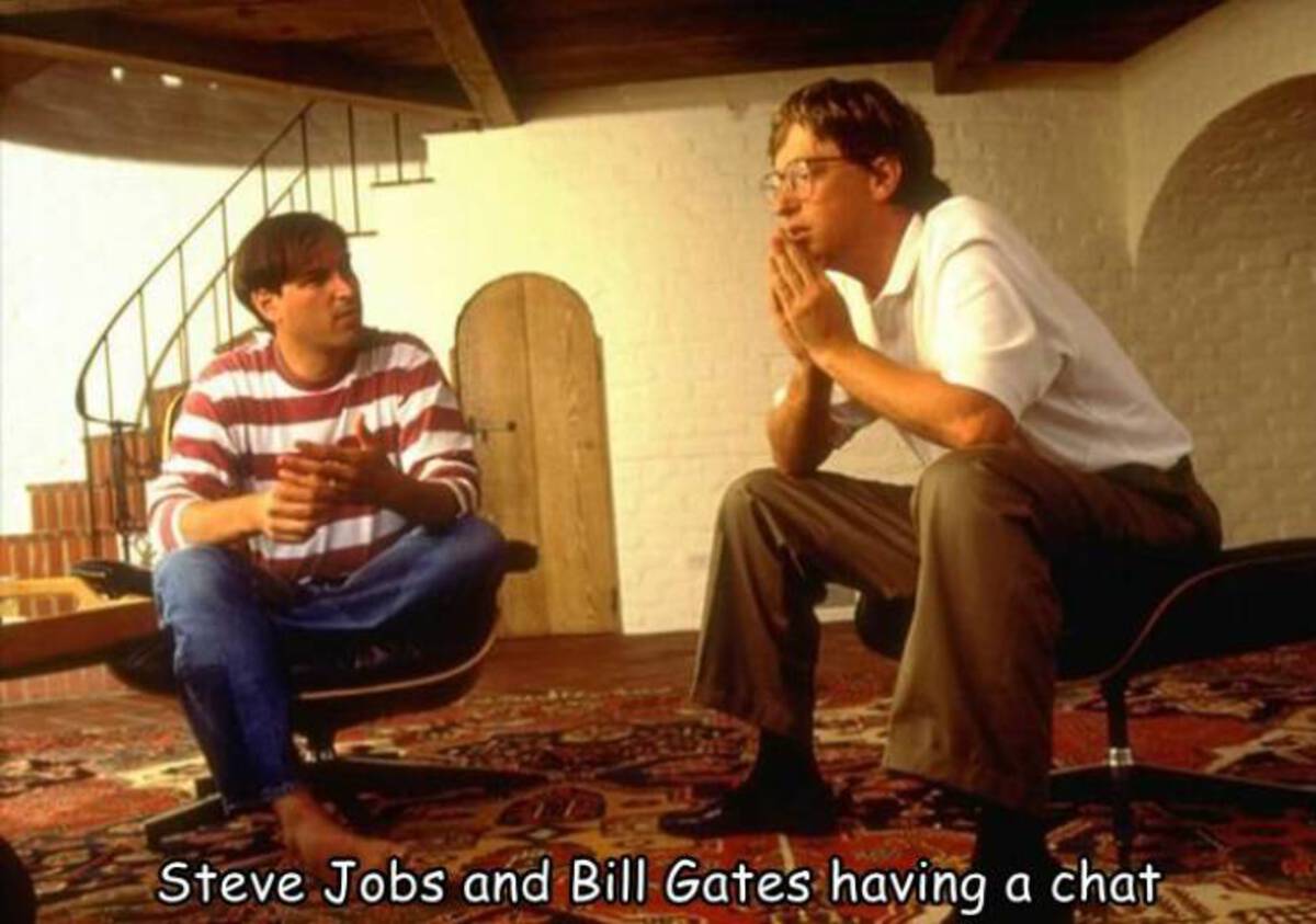 steve jobs bill gates herman miller - Steve Jobs and Bill Gates having a chat