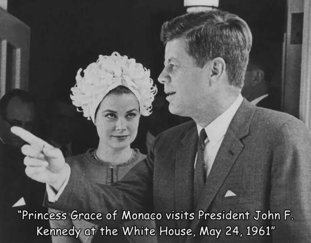 john f kennedy grace kelly - "Princess Grace of Monaco visits President John F. Kennedy at the White House, "