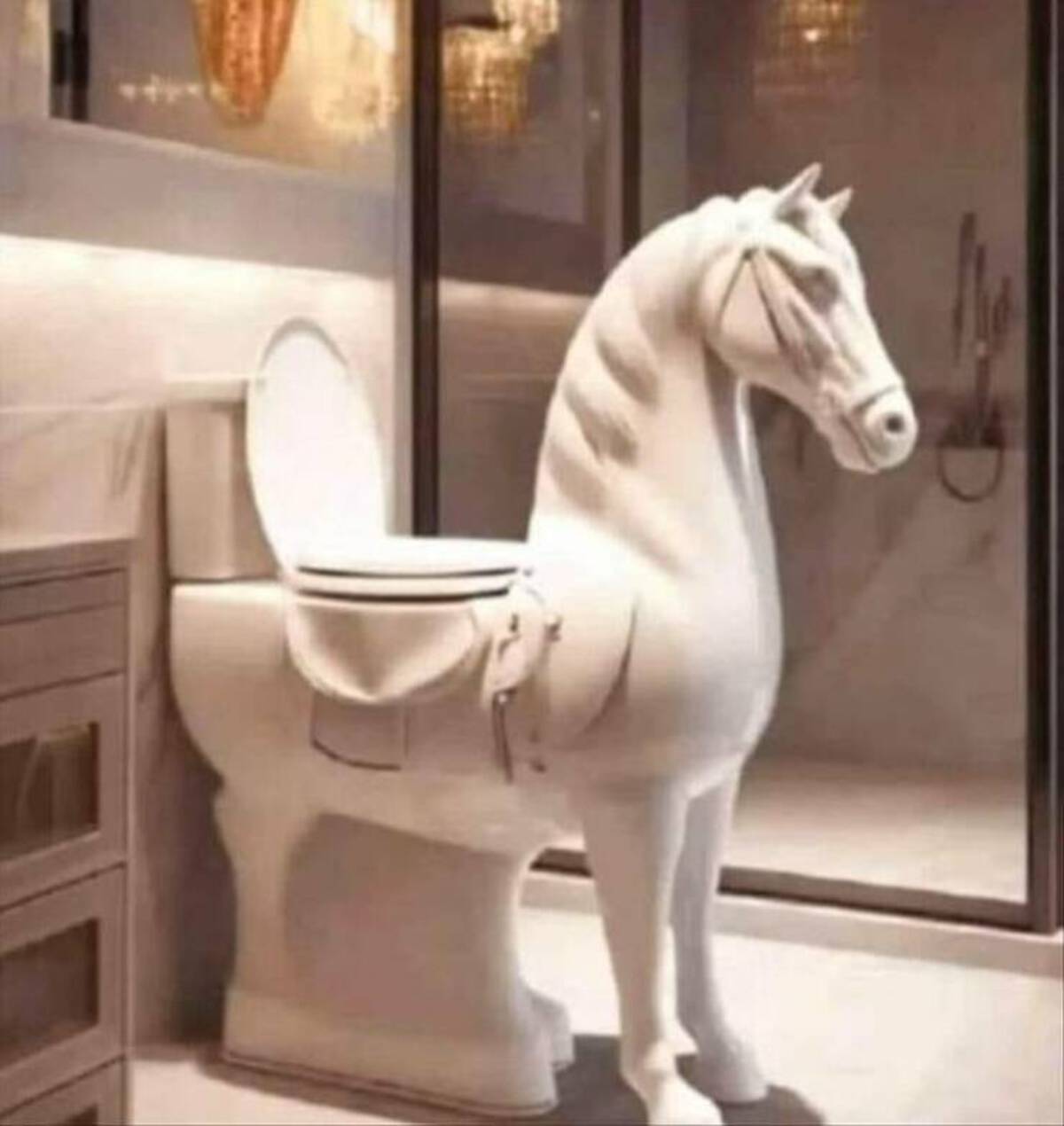horse shaped toilet