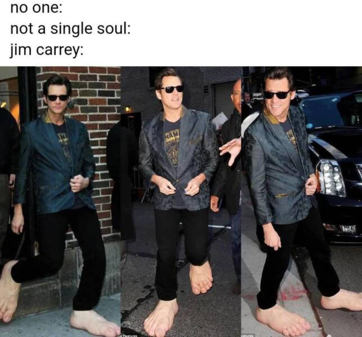 jim carey wearing feet - no one not a single soul jim carrey Hhh Features