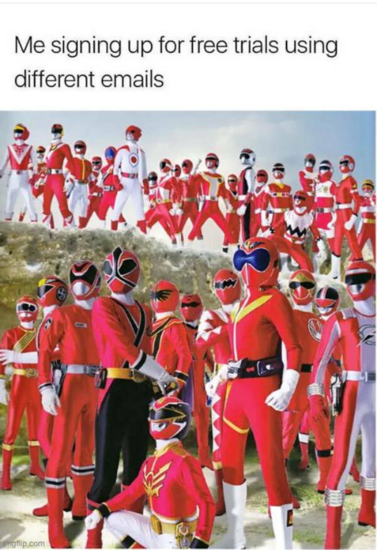 super sentai 35th anniversary - Me signing up for free trials using different emails Imgflip.com