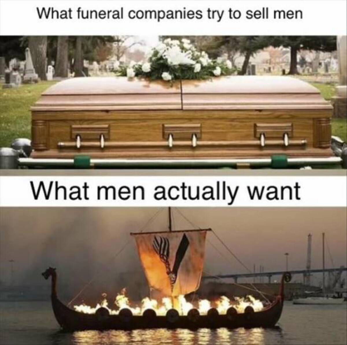 What funeral companies try to sell men What men actually want