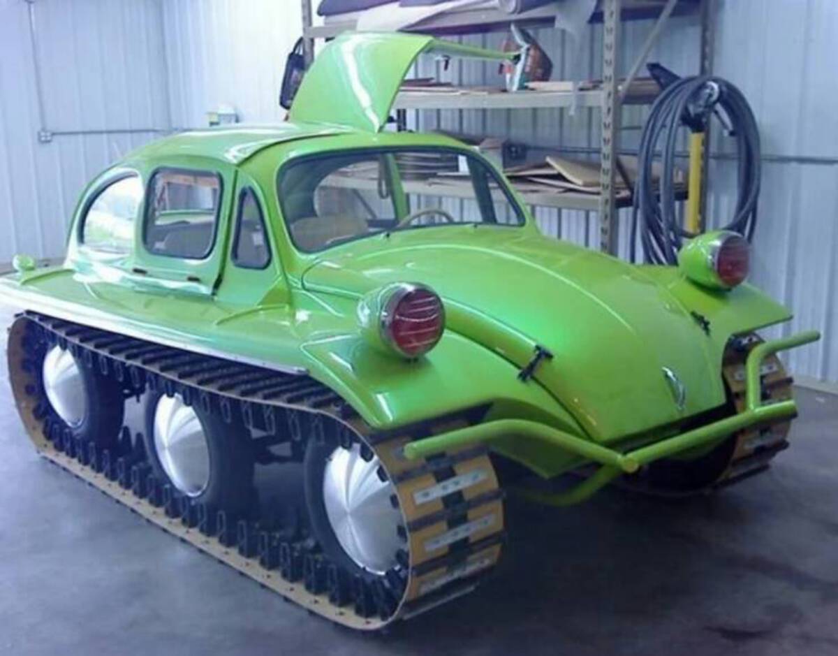 car with tank treads