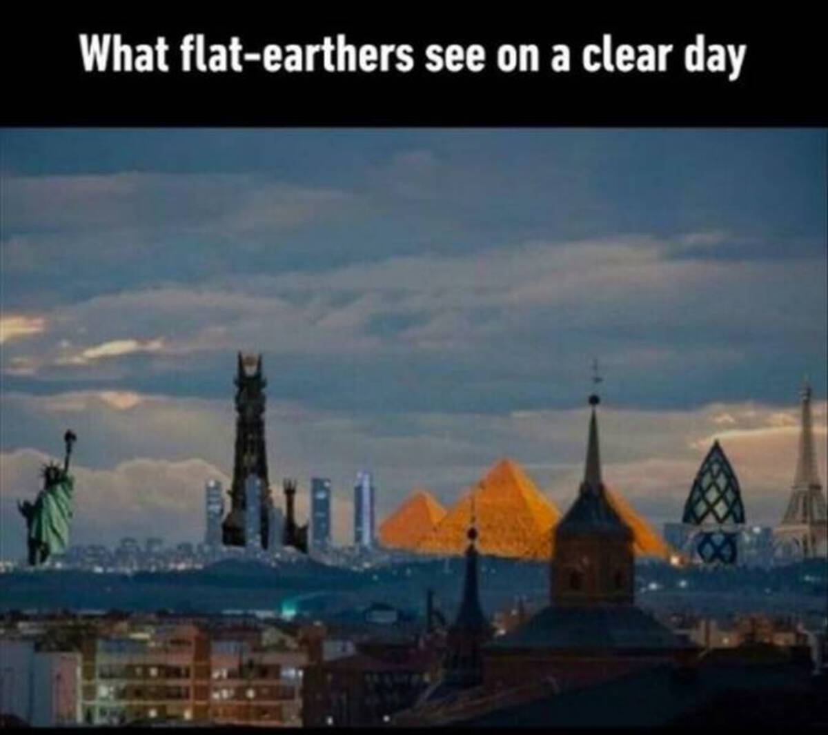 Flat Earth - What flatearthers see on a clear day