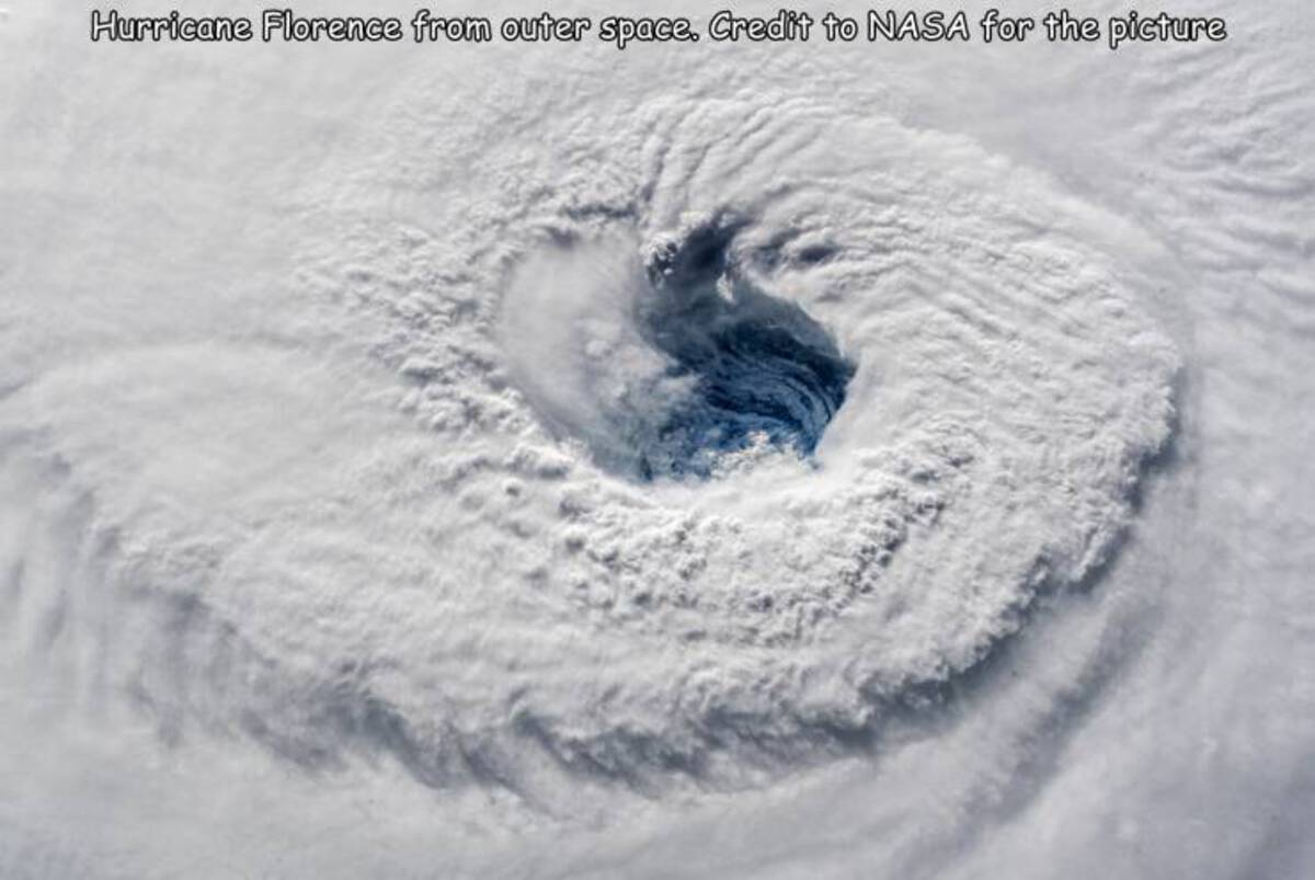 hurricane weather - Hurricane Florence from outer space. Credit to Nasa for the picture