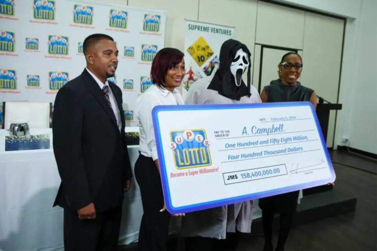 scream mask lottery winner - Ito Lotto Lotto Lotto Tto Lotto Otto Lott Lott Supreme Ventures goo Lotto Become a Super Millionaire! 1411 February 1, 2 Pay To The Order Of A. Campbell One Hundred and Fifty Eight Million, Four Hundred Thousand Dollars Jms 15