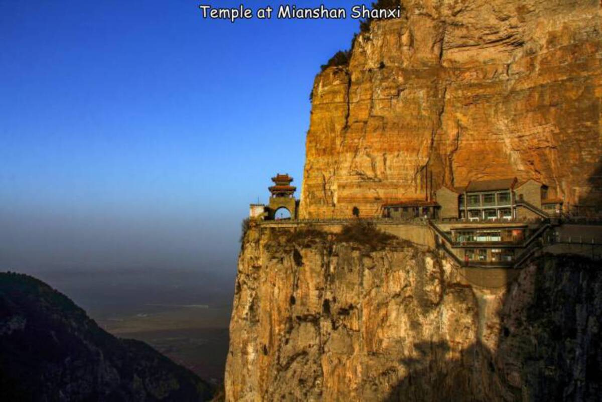 cliff - Temple at Mianshan Shanxi