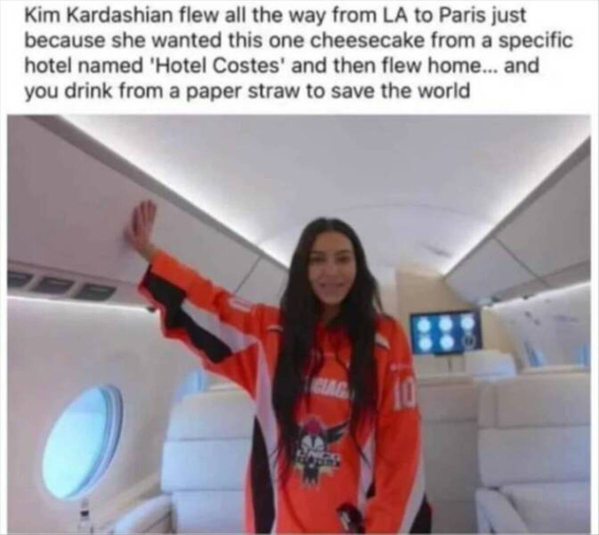 kim kardashian flew to paris for cheesecake - Kim Kardashian flew all the way from La to Paris just because she wanted this one cheesecake from a specific hotel named 'Hotel Costes' and then flew home... and you drink from a paper straw to save the world 