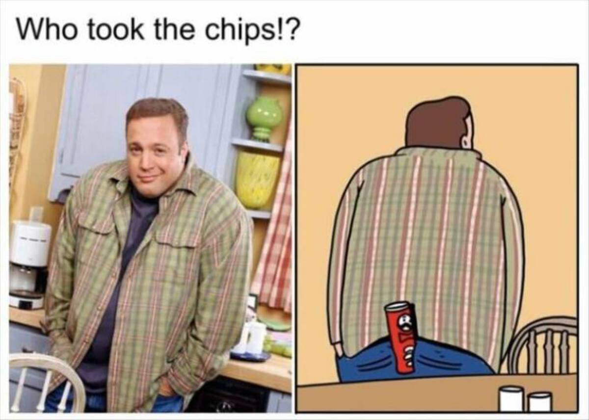 kevin james meme - Who took the chips!?