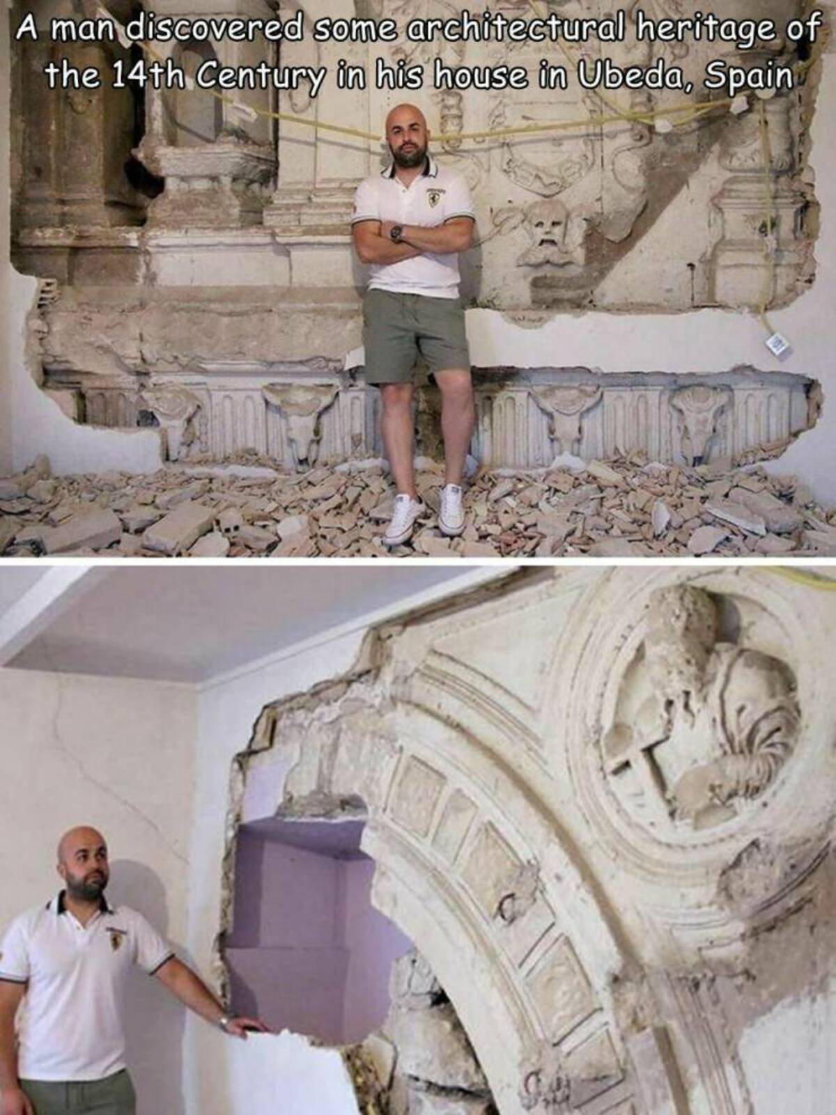 man discovered an architectural beauty from 14th century ad in his house in ubeda spain in 2016 when he decided to make renovations - A man discovered some architectural heritage of the 14th Century in his house in Ubeda, Spain