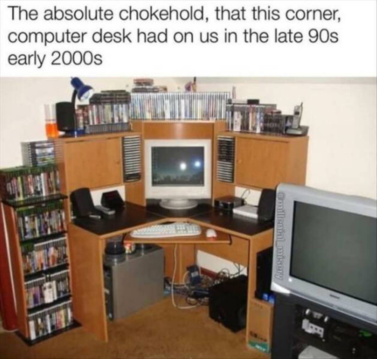 90s corner desk - The absolute chokehold, that this corner, computer desk had on us in the late 90s. early 2000s Gmillenial misery