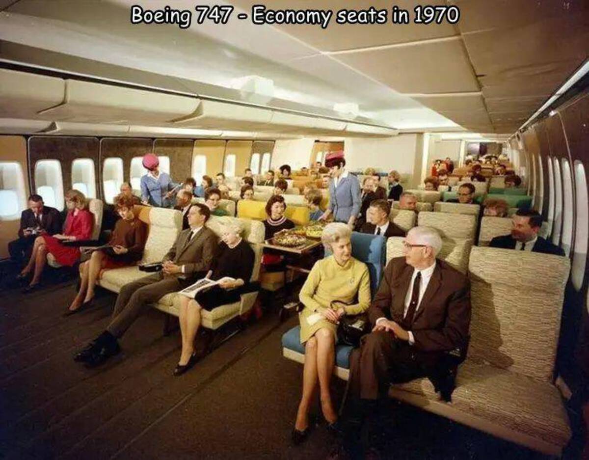 boeing 747 economy 1970 - Boeing 747 Economy seats in 1970