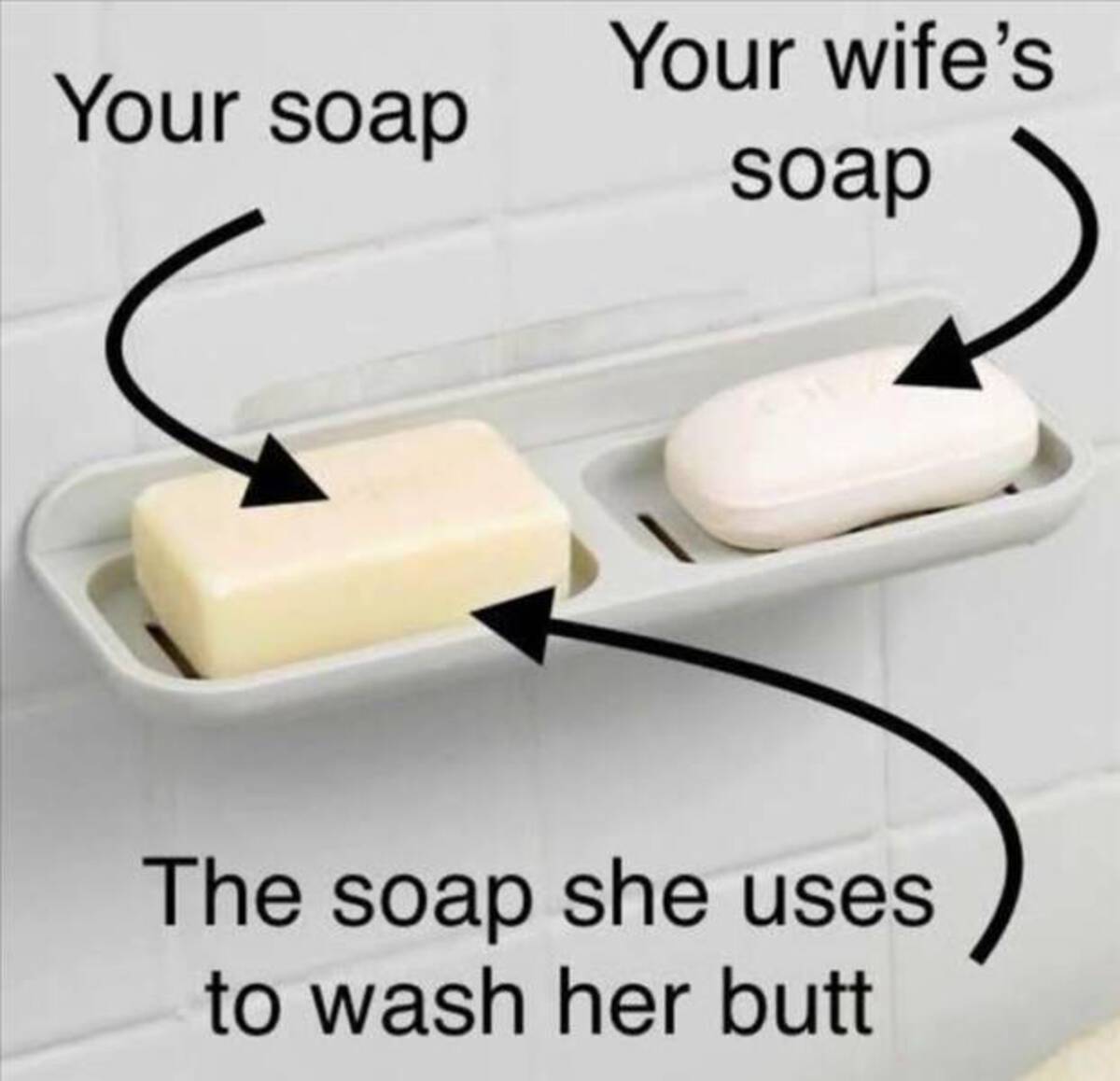 ac adapter - Your soap Your wife's soap The soap she uses to wash her butt