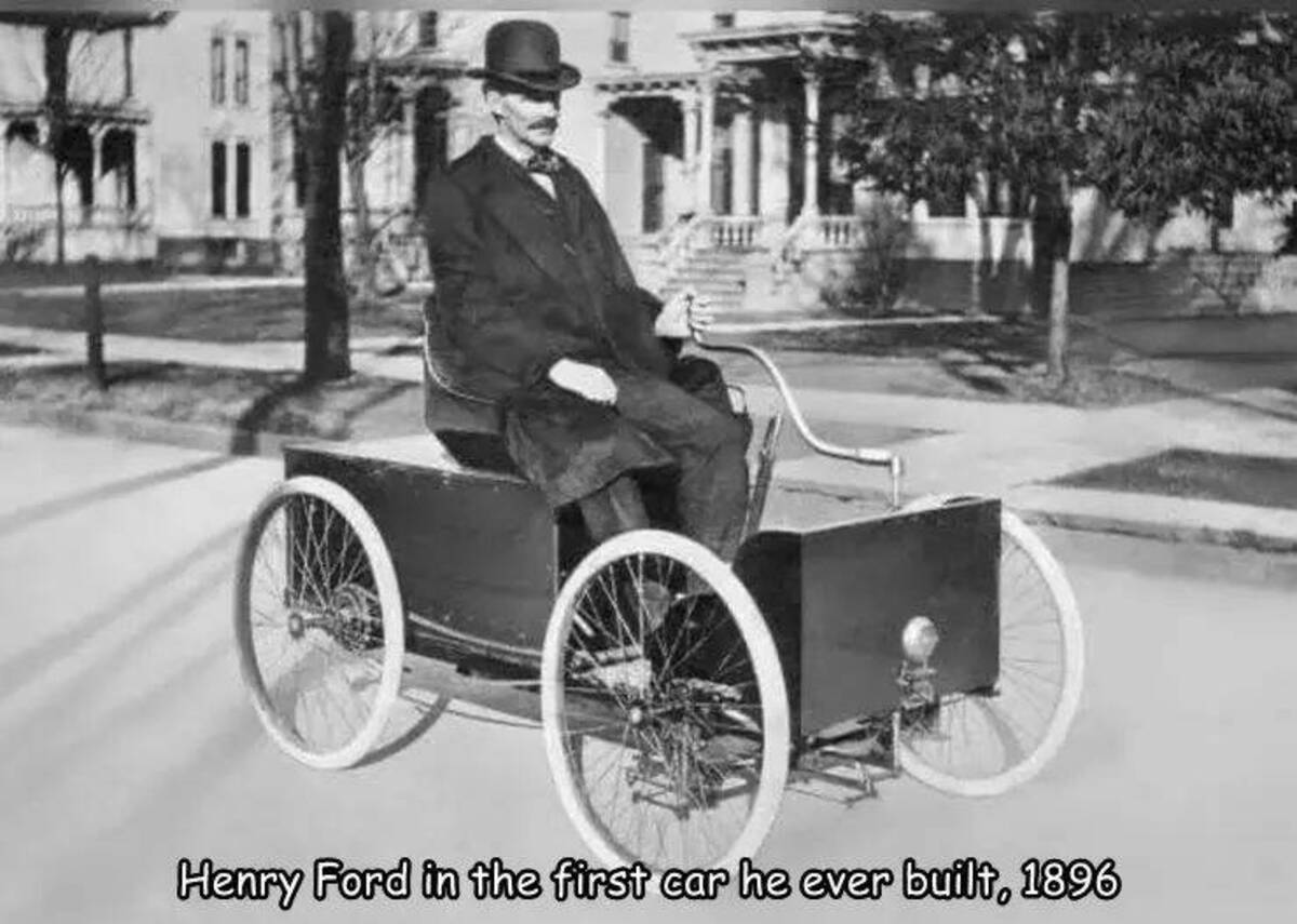 henry ford with his first car - Henry Ford in the first car he ever built, 1896