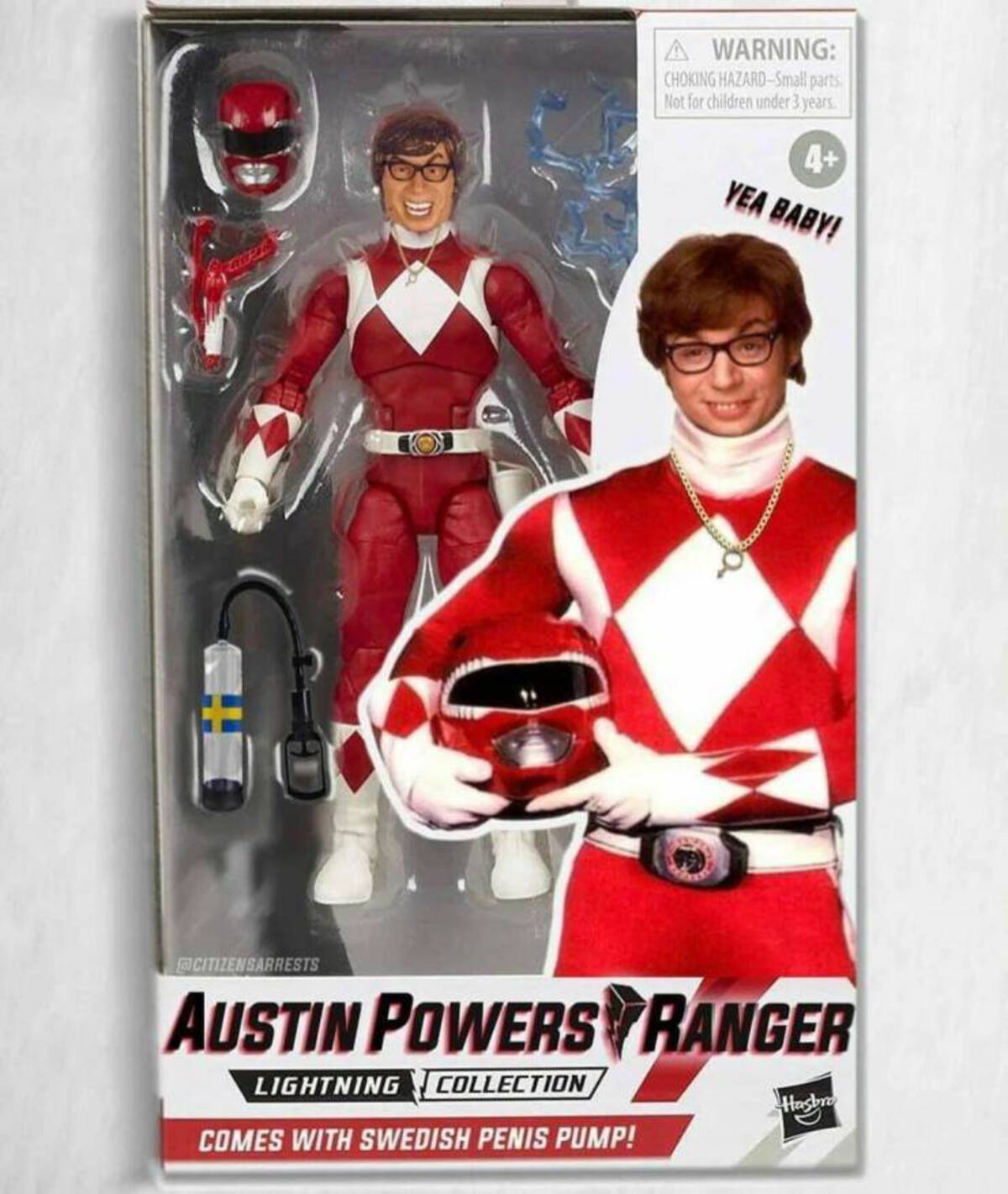 austin powers power rangers - attend A Warning Choking HazardSmall parts Not for children under 3 years. 4 Yea Baby! Citizensarrests Austin Powers Ranger Lightning Collection Comes With Swedish Penis Pump! Hasbro