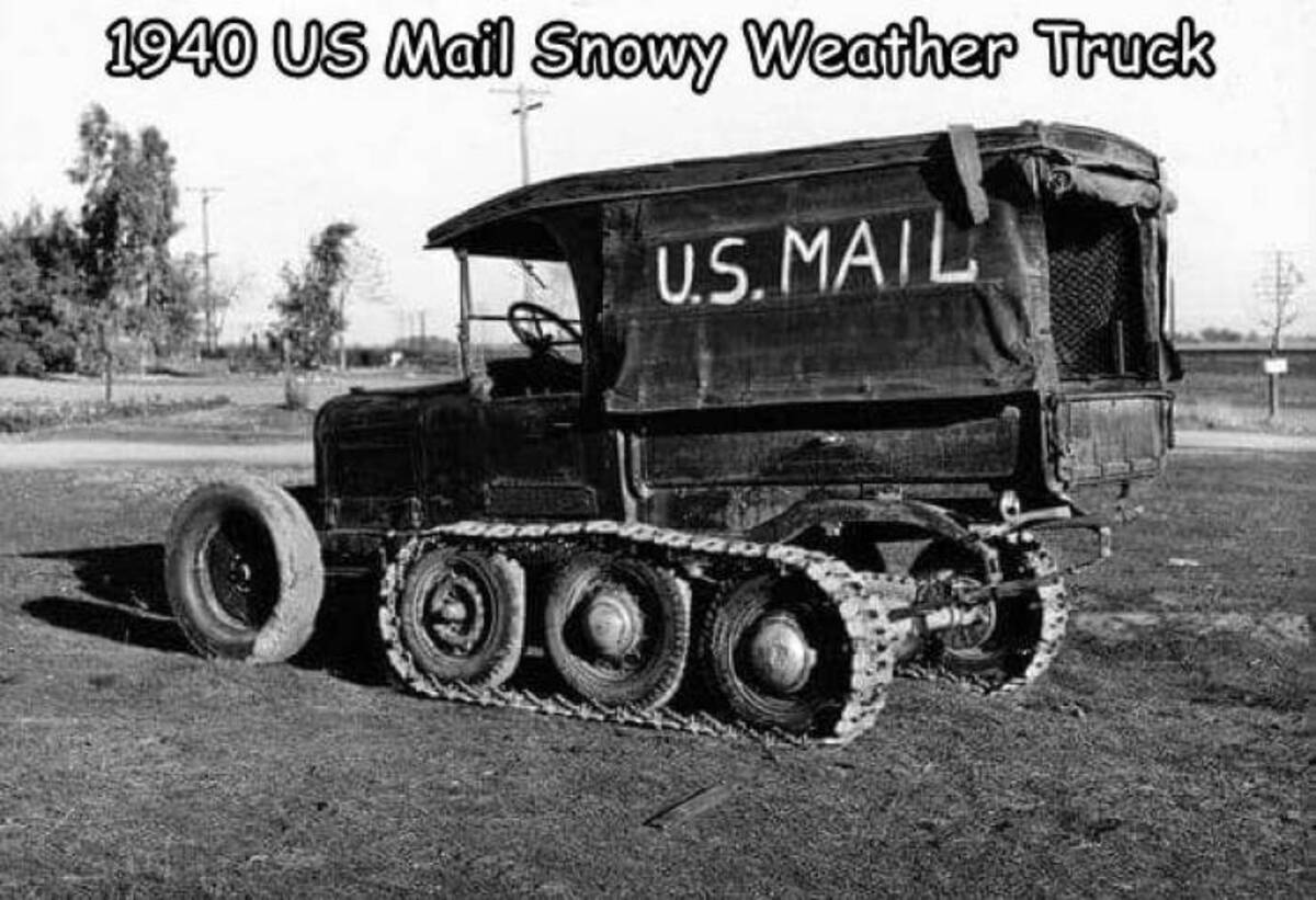 1940s mail truck - 1940 Us Mail Snowy Weather Truck U.S.Mail