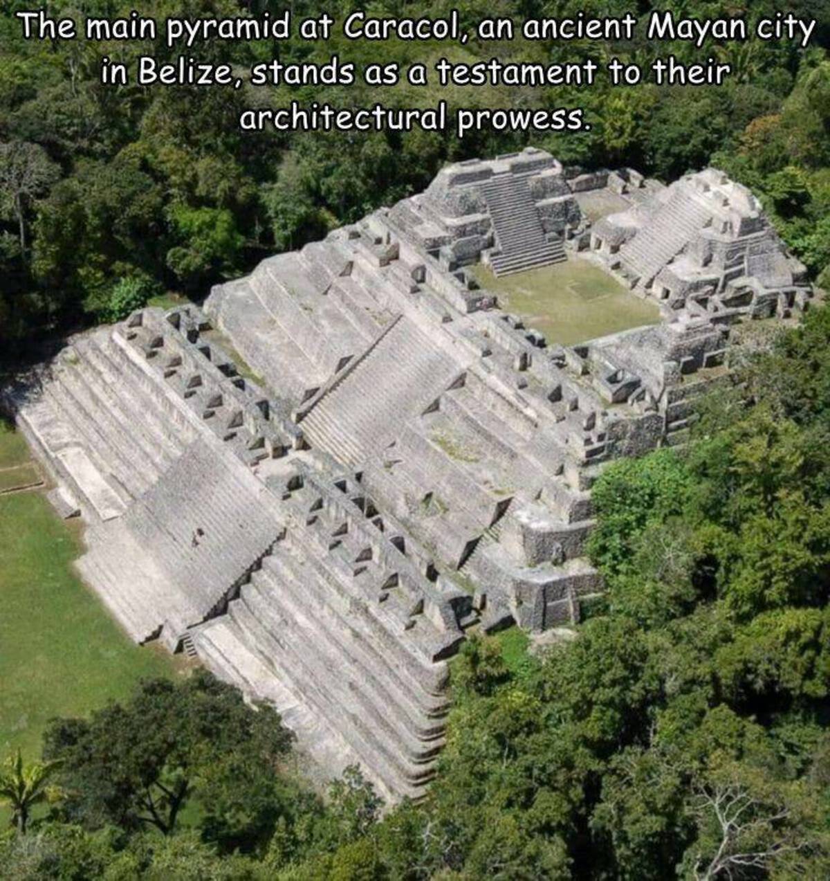 caracol sky palace - The main pyramid at Caracol, an ancient Mayan city in Belize, stands as a testament to their architectural prowess.
