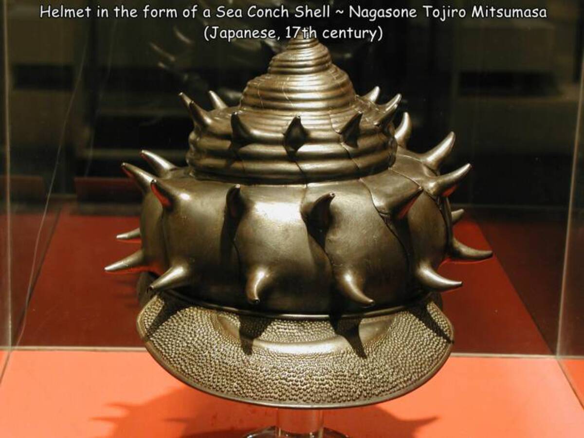 conch sheel helmet - Helmet in the form of a Sea Conch Shell ~ Nagasone Tojiro Mitsumasa Japanese, 17th century