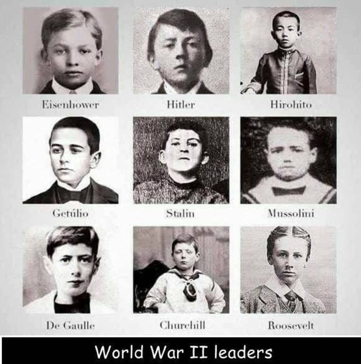 ww2 leaders childhood - Eisenhower Hitler Hirohito Getlio Stalin Mussolini De Gaulle Roosevelt Churchill World War Ii leaders