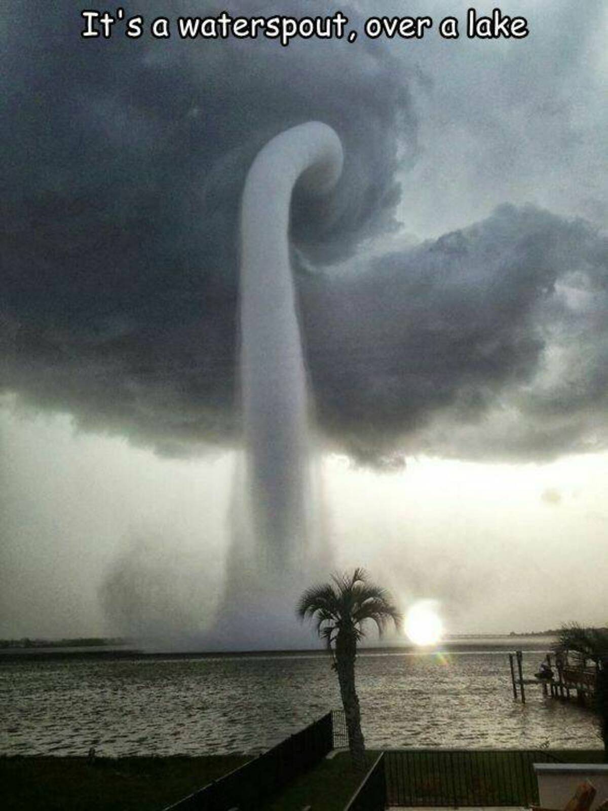 tampa bay florida tornado - It's a waterspout, over a lake