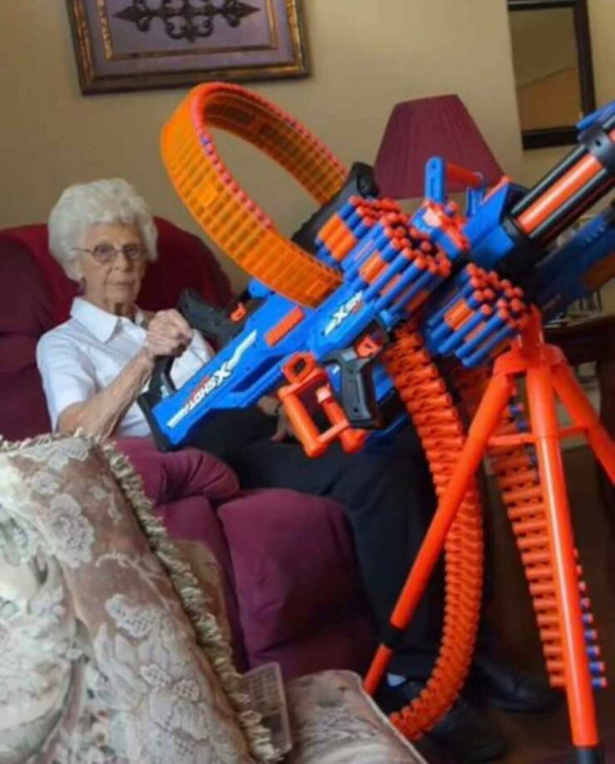 nerf gun granny