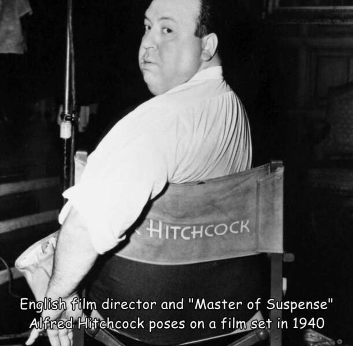 alfred hitchcock on set - Hitchcock English film director and "Master of Suspense" Alfred Hitchcock poses on a film set in 1940