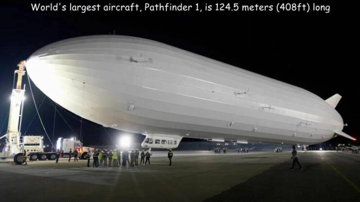 google zeppelin - World's largest aircraft, Pathfinder 1, is 124.5 meters 408ft long