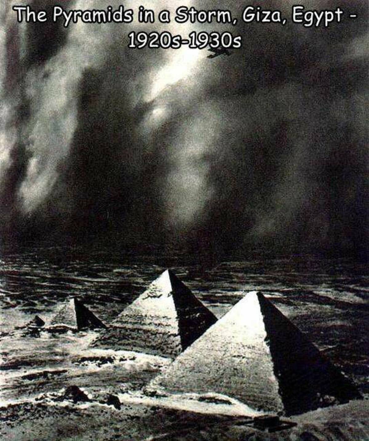 pyramids of giza 1930s - The Pyramids in a Storm, Giza, Egypt 1920s1930s