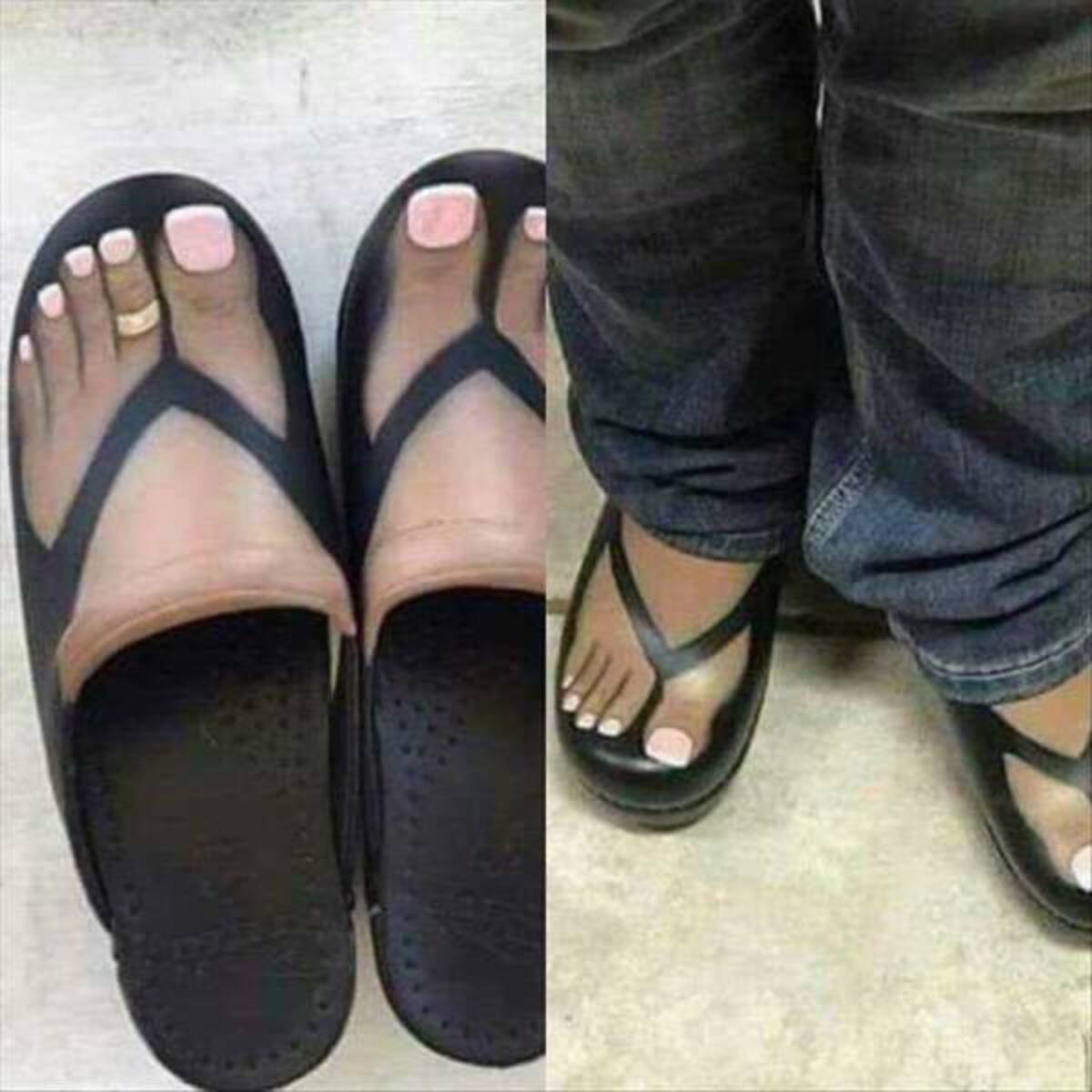 fake toe sandals