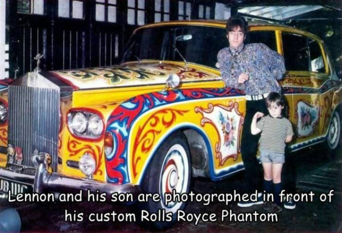 john lennon's rolls royce - Lennon and his son are photographed in front of his custom Rolls Royce Phantom