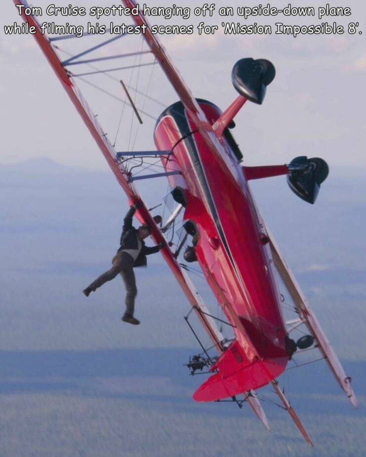 mission impossible 8 plane - Tom Cruise spotted hanging off an upsidedown plane while filming his latest scenes for 'Mission Impossible 8.