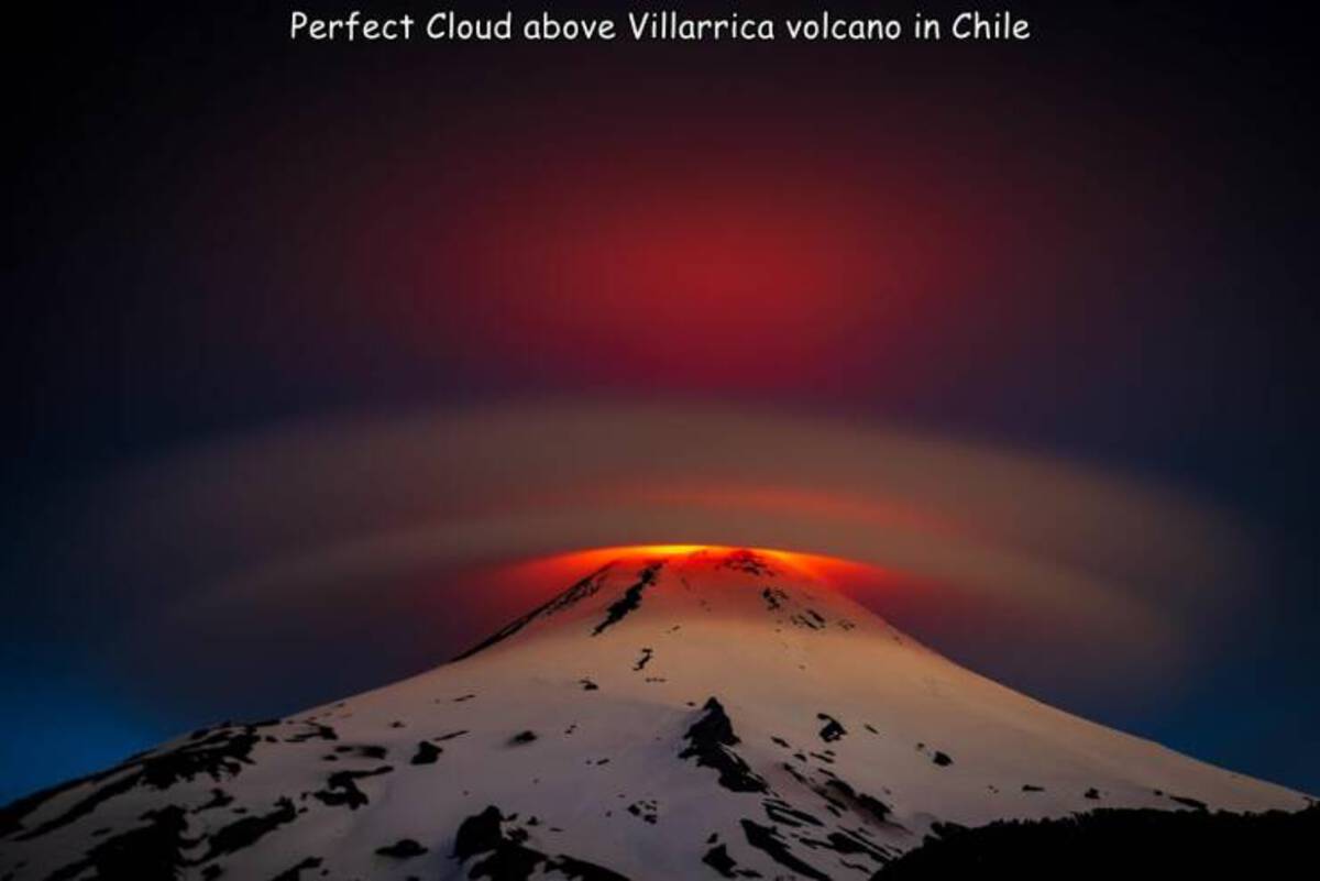 world nature photography awards 2024 - Perfect Cloud above Villarrica volcano in Chile