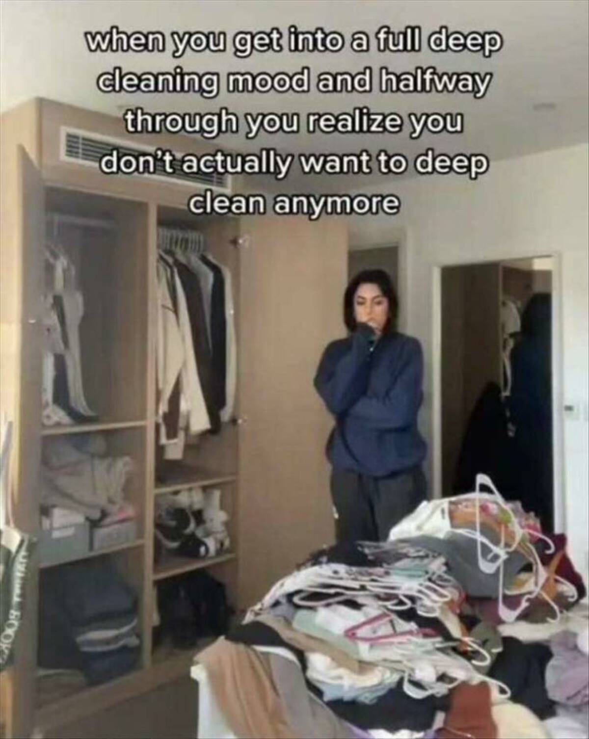 halfway through cleaning meme - when you get into a full deep cleaning mood and halfway through you realize you don't actually want to deep clean anymore Book