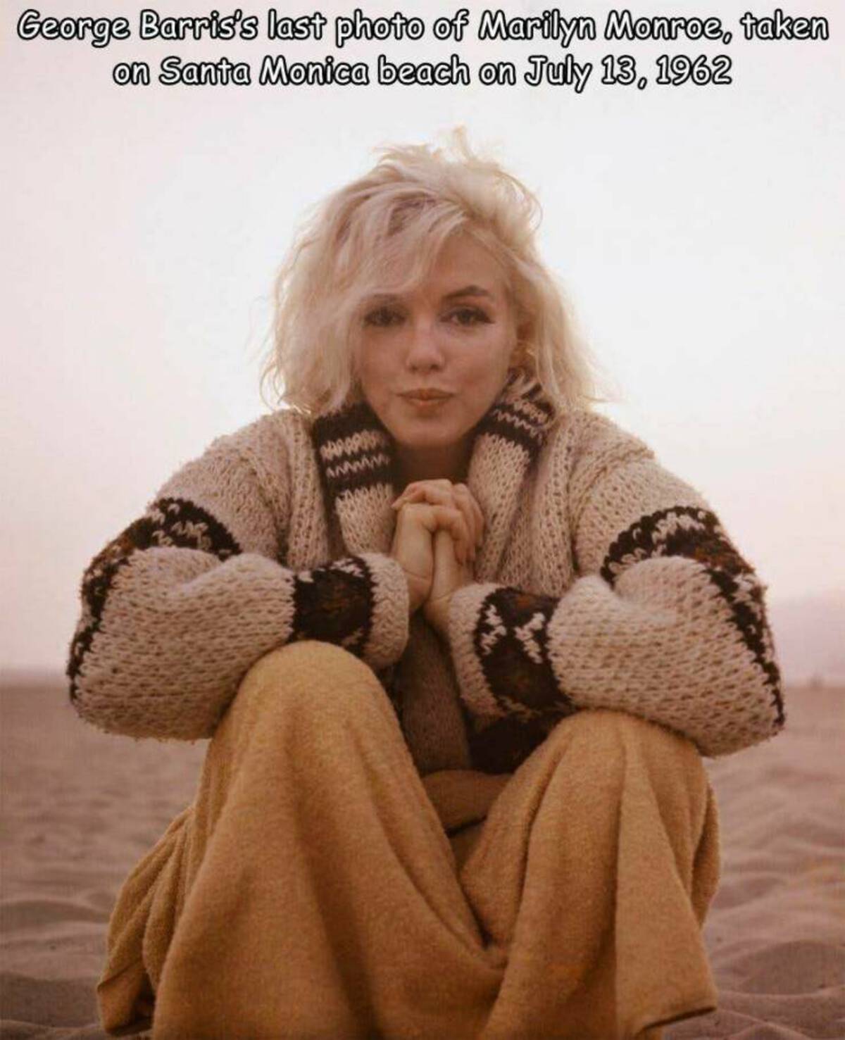 marilyn monroe beach sweater - George Barris's last photo of Marilyn Monroe, taken on Santa Monica beach on Apar wwww