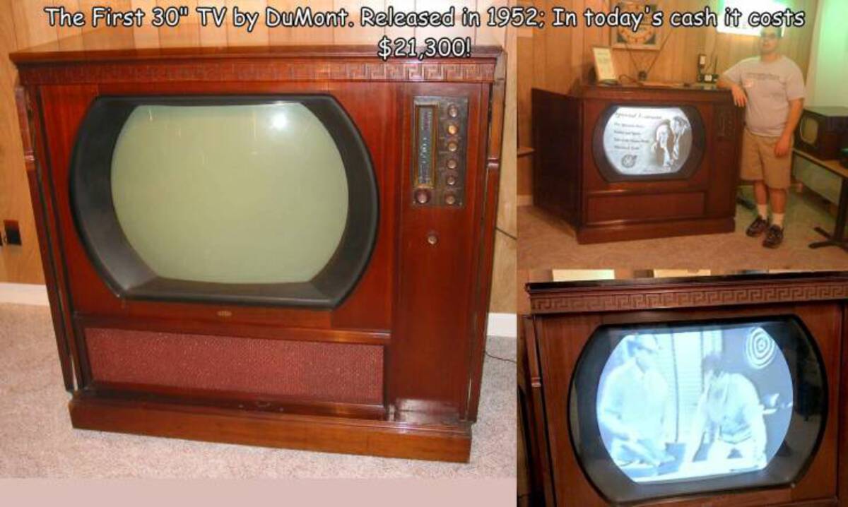 television set - The First 30" Tv by DuMont. Released in 1952 In today's cash it costs $21,300!