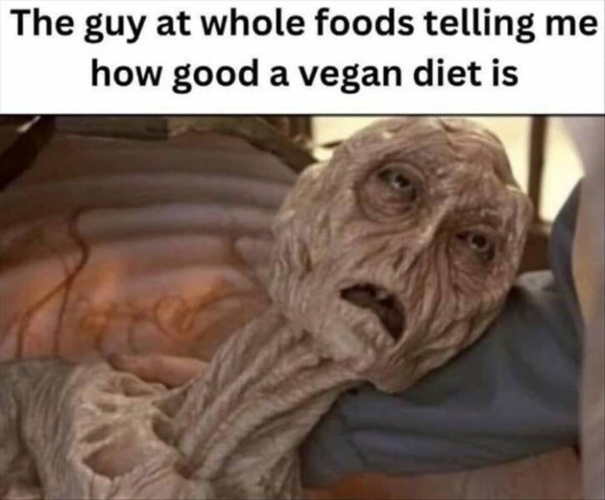 school air meme - The guy at whole foods telling me how good a vegan diet is