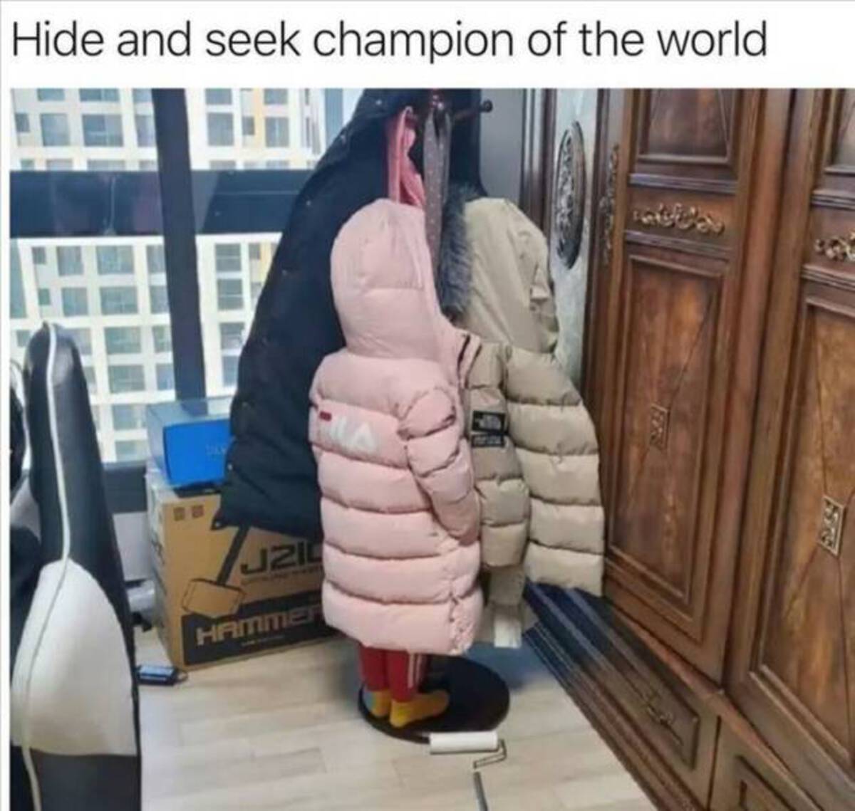 hide and seek meme - Hide and seek champion of the world Jzi Hammer