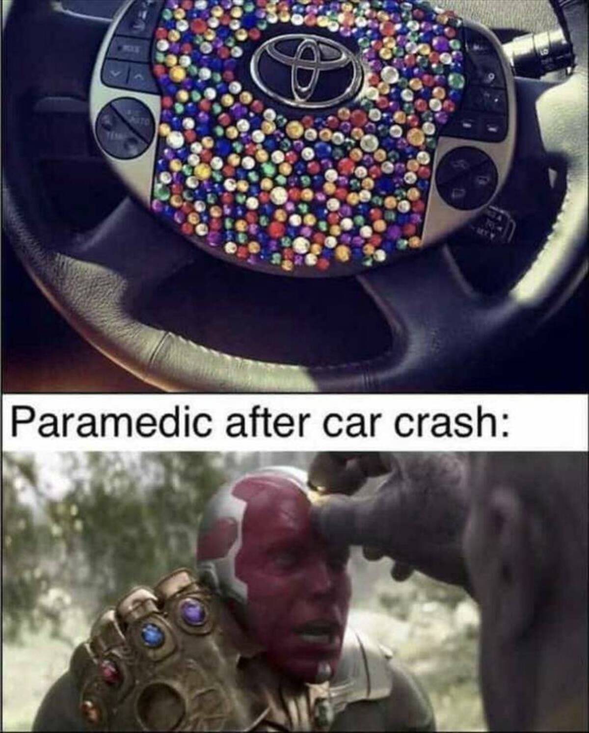 Paramedic after car crash