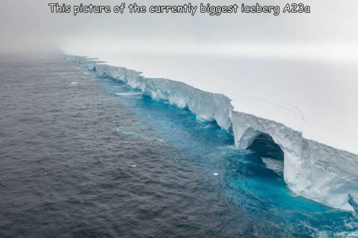 This picture of the currently biggest iceberg A23a