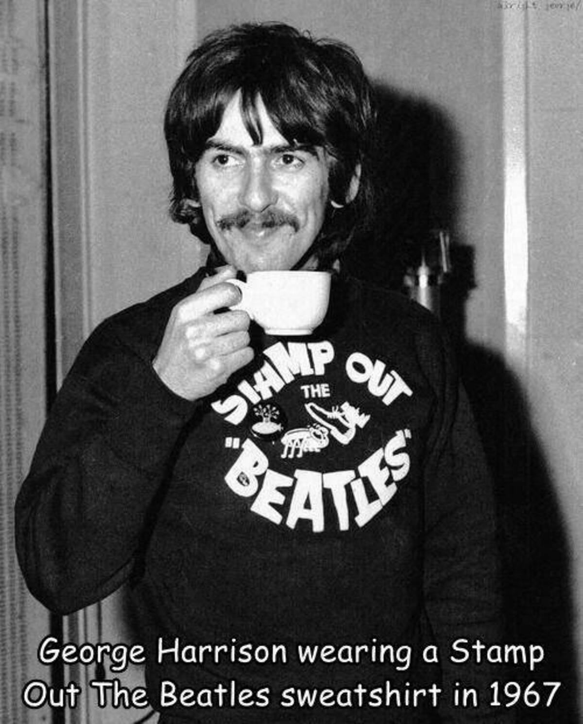 stamp out the beatles shirt - Siam Beatles George Harrison wearing a Stamp Out The Beatles sweatshirt in 1967